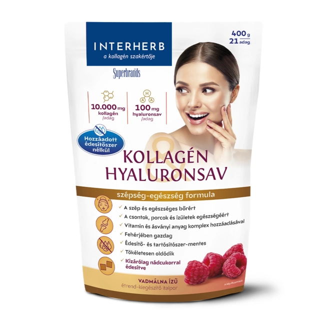 Interherb Kollagén & Hyaluronsav italpor vadmálna ízű 400g